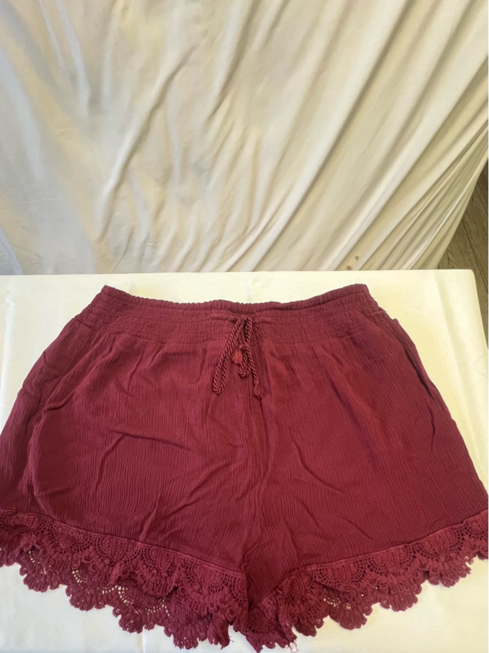Mudd High Waist Women's Shorts - Burgundy